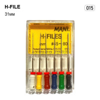 H-File (Н-Файл), 6шт/пак довж.=31 мм; № 15 - Каналорозширювачі, ручні (Mani/Мані)