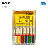 H-File (Н-Файл), 6шт/пак довж.=31 мм; № 30 - Каналорозширювачі, ручні (Mani/Мані)