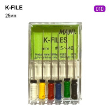 K-File (К-Файл), 6шт/пак довж.=25 мм; № 10 - Каналорозширювачі, ручні (Mani/Мані)
