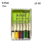 K-File (К-Файл), 6шт/пак довж.=25 мм; № 45-80 - Каналорозширювачі, ручні (Mani/Мані)
