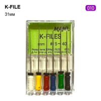 K-File (К-Файл), 6шт/пак довж.=31 мм; № 10 - Каналорозширювачі, ручні (Mani/Мані)