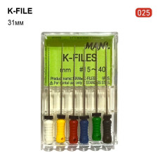 K-File (К-Файл), 6шт/пак довж.=31 мм; № 25 - Каналорозширювачі, ручні (Mani/Мані)