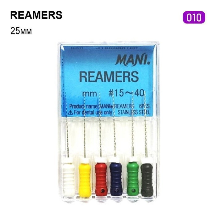 K-Reamer (К-Рімер), 6шт/пак довж.=25 мм; № 10 - Каналорозширювачі, ручні (Mani/Мані)