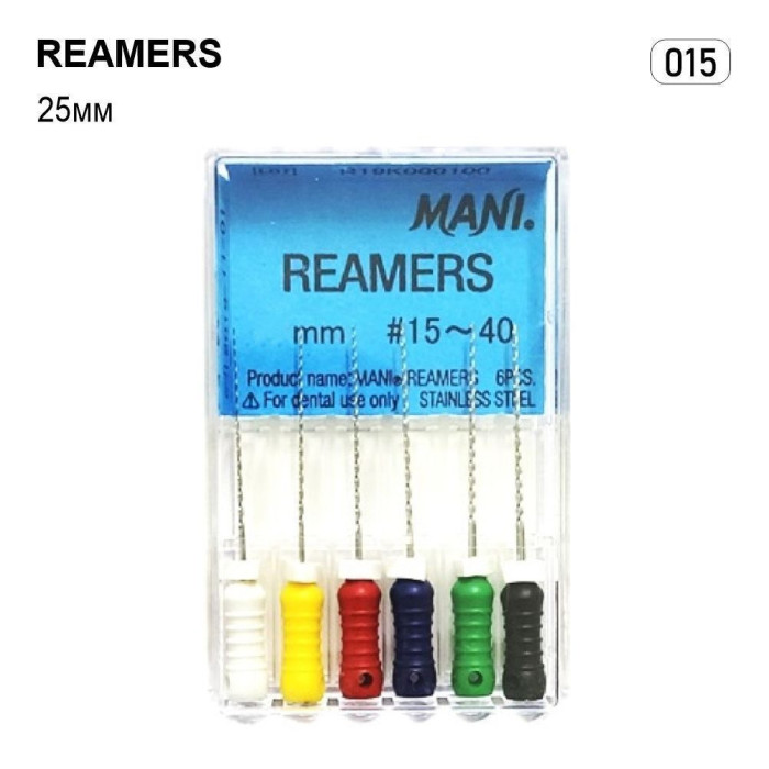 K-Reamer (К-Рімер), 6шт/пак довж.=25 мм; № 15 - Каналорозширювачі, ручні (Mani/Мані)