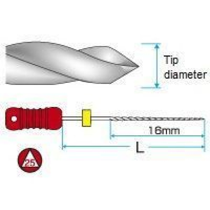 K-Reamer (К-Рімер), 6шт/пак довж.=25 мм; № 15 - Каналорозширювачі, ручні (Mani/Мані)