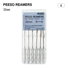 Peeso Reamers (Пессо Рімерс), 6шт/пак довж.=32 мм; № 4 - Розгортки кореневі, машинні (Mani/Мані)