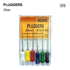 Pluggers (Плаггер), 6шт/пак довж.=25 мм; № 15 - Конденсатори гутаперчі, ручні (Mani/Мані)