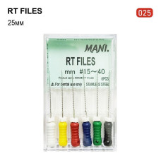 RT-Files (ЕрТі-Файл), 6шт/пак довж.=25 мм; № 25 - Каналорозширювачі, ручні (Mani/Мані)