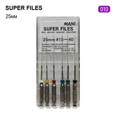 Super Files (Супер Файл), 6шт/пак довж.=25 мм; № 10 - Каналорозширювачі, машинні (Mani/Мані)
