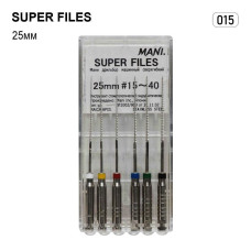 Super Files (Супер Файл), 6шт/пак довж.=25 мм; № 15 - Каналорозширювачі, машинні (Mani/Мані)