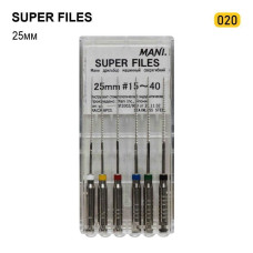 Super Files (Супер Файл), 6шт/пак довж.=25 мм; № 20 - Каналорозширювачі, машинні (Mani/Мані)