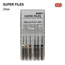 Super Files (Супер Файл), 6шт/пак довж.=25 мм; № 25 - Каналорозширювачі, машинні (Mani/Мані)
