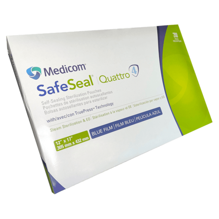 Пакети для стерилізації самоклеючі SafeSeal Quattro, 200шт/пак розм.= 305х432 мм (Medicom/Медіком)