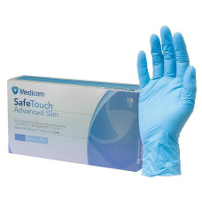 Рукавички нитрилові Safetouсh Advanced Slim Blue № 1175P-D, 100шт/пак колір: блакитний; розм.= 
