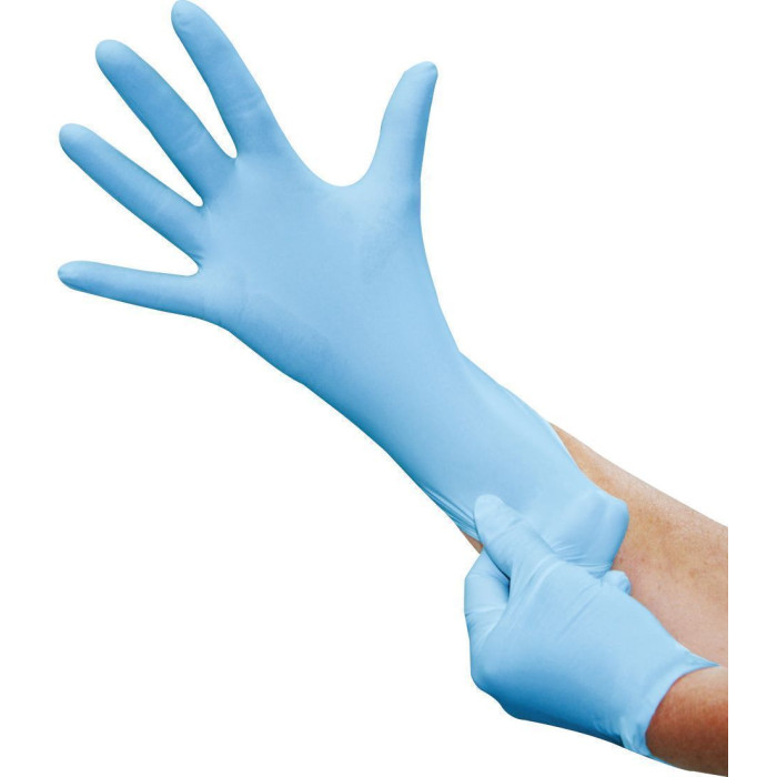 Рукавички нитрилові Safetouсh Slim Blue, 100шт/пак колір: блакитний; розм.= "M" (№7-8) (Medicom/Медіком)