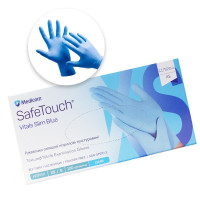 Рукавички нитрилові Safetouсh Vitals Blue № 1193N-A, 100шт/пак колір: блакитний; розм.= 
