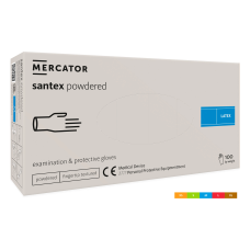 Рукавички латексні текстуровані Santex Powdered (Сантекс Павдеред), 100шт/пак розм.= 