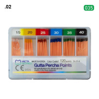 Штифти гутаперчеві, 120шт/пак конус. .02; розм.= 35 (Meta Biomed/Мета Біомед)