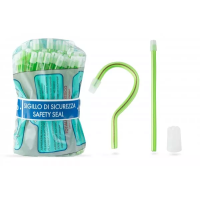 Слиновідсмоктувачі ASPIRDENTAL № 3410/14/1, 100шт/пак довжина= 150 мм; діам.= 6.50 мм; колір: прозорий неоново-зелений (Nostrum/Нострум)