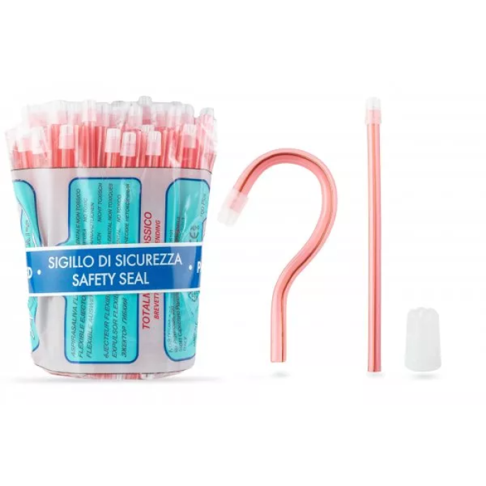 Слиновідсмоктувачі ASPIRDENTAL № 3410/10/1, 100шт/пак довжина= 150 мм; діам.= 6.50 мм; колір: прозорий рожевий (Nostrum/Нострум)
