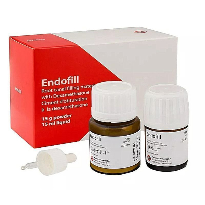 Endofill (Ендофілл), Пак.: 15г+15мл - Цемент для каналів (цинк-оксид-евгенол, з гiдрокортизоном) (PD/Пі-Ді)