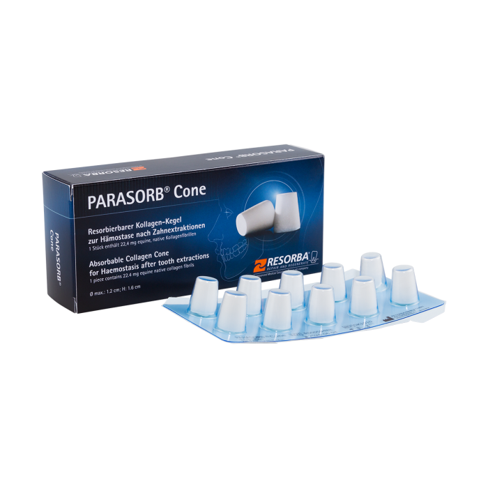 Гемостатичі губки (колаген) Parasorb Cone № DK1010, Пак.: 10шт/пак форма: конус; розм.= 12 х 16 мм (Resorba/Резорба)