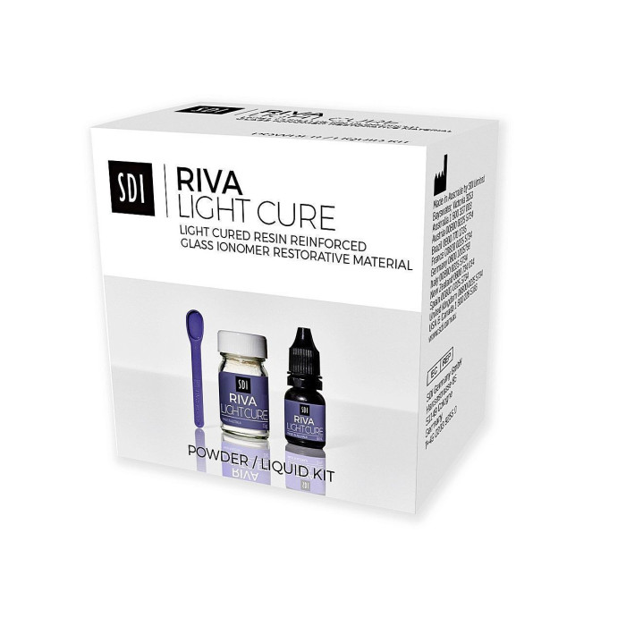 Riva Light Cure (Ріва Лайт Кюр), Пак.: 15г+7.2мл (A3) - Пломбувальний матеріал, склоіономерний (SDI/Ес-Ді-Ай)