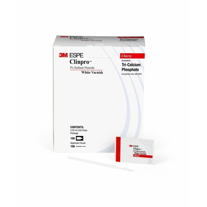 Clinpro White Varnish (Клінпро Вайт Ваніш) № 12250C, Пак.: 4 х унід. 0.5мл смак: вишня - Фторлак (фторид натрію, трикальційфосфат) (Solventum (3M)/Солвентум (ЗМ))