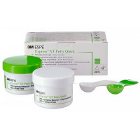 Express XT Putty Quick  (Експрес ХТ Путті Квік) № 36973, Пак.: 2 х банка 250мл колір: зелений (+дві ложки) - Відбиткова маса (VPS, A-силікон), база, дуже висока в'язкість (тип 0) (Solventum (3M)/Солвентум (ЗМ))