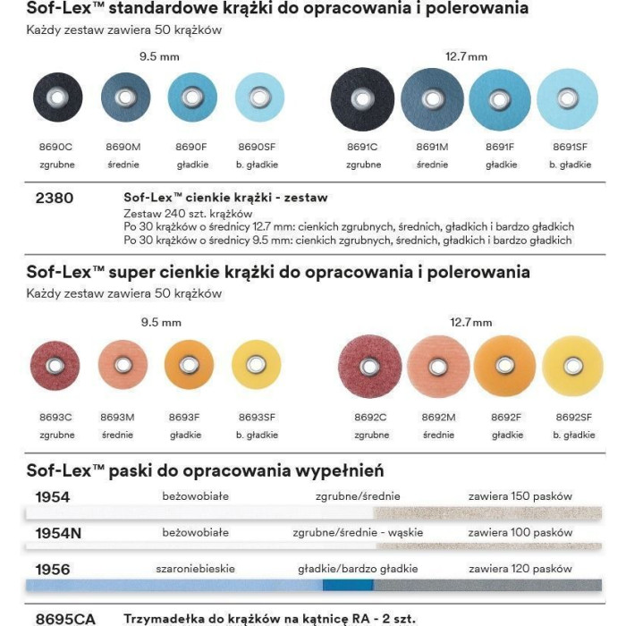 Sof-Lex (Соф-Лекс) № 8691M, 50шт/пак діам.= 12.7 мм; абраз.= Medium (середні/сині) - Диски полірувальні, паперові, металева втулка (Solventum (3M)/Солвентум (ЗМ))