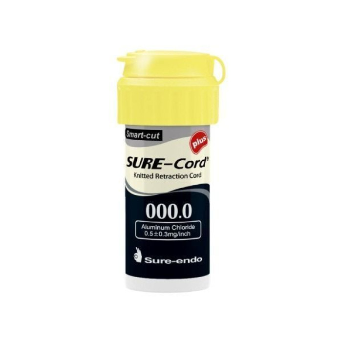 Sure-Cord Plus (Сюр-Корд Плюс), 1шт довжина= 254 см; розм.= # 000.0 - Ретракційна нитка (хлорид алюмінію) (Sure Dent/Шур Дент)