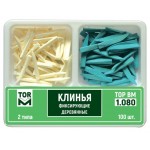 Клинці дерев'яні № 1.080(б/г), Н-р: 2х50шт/пак розм.= (асорті); колір: (білий, блакитний) (T.O.R./Ті.О.Ар.)