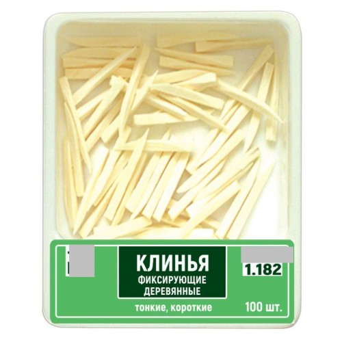 Клинці дерев'яні № 1.182, Пак.: 100шт/пак розм.= тонкі/короткі; колір: білий (T.O.R./Ті.О.Ар.)