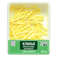 Клинці дерев'яні № 1.184, Пак.: 100шт/пак розм.= тонкі/довги; колір: жовтий (T.O.R./Ті.О.Ар.)