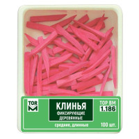 Клинці дерев'яні № 1.186, Пак.: 100шт/пак розм.= середні/довгі; колір: рожевий (T.O.R./Ті.О.Ар.)