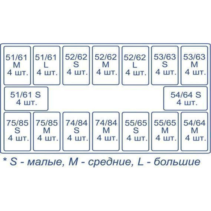 Матриці лавсанові ковпачкі № 1.912, 1пл (64од) дитячі зуби (T.O.R./Ті.О.Ар.)