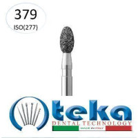 Бор діамантовий, під ТН № 379.544.016, 1шт яйцеподібний; діам.= 1.60 мм; роб.довж.= 3.5 мм; 181 мкм (чорний); (L=19 мм) (Teka/Тека)