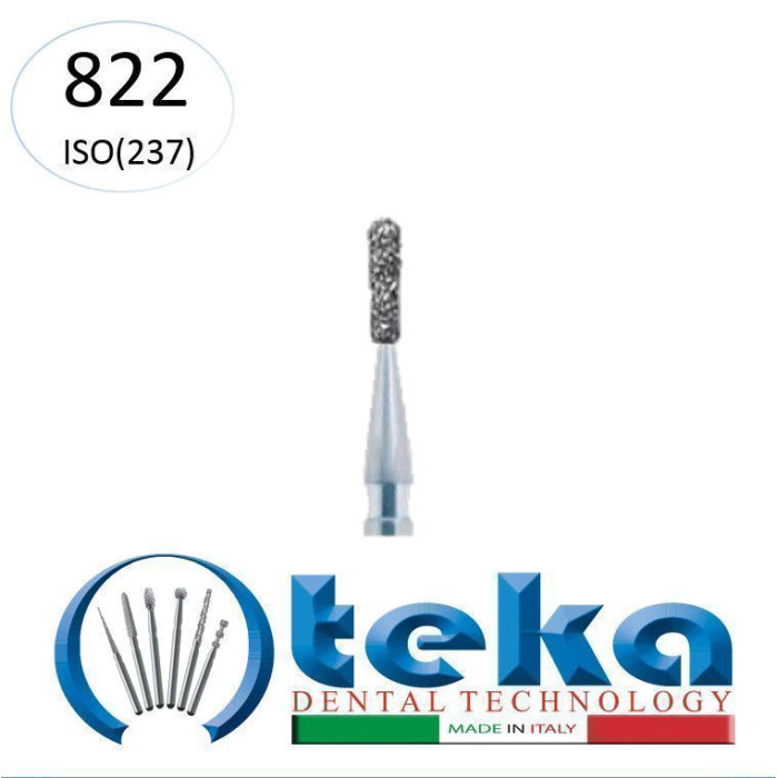 Бор діамантовий, під ТН № 822.534.012, 1шт груша; діам.= 1.20 мм; роб.довж.= 3.0 мм; 151 мкм (зелений); (L=19 мм) (Teka/Тека)