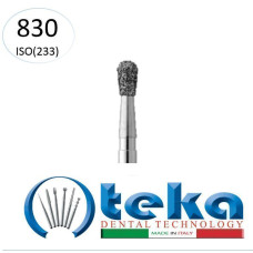 Бор діамантовий, під ТН № 830.544.014, 1шт груша; діам.= 1.40 мм; роб.довж.= 2.7 мм; 181 мкм (чорний); (L=19 мм) (Teka/Тека)