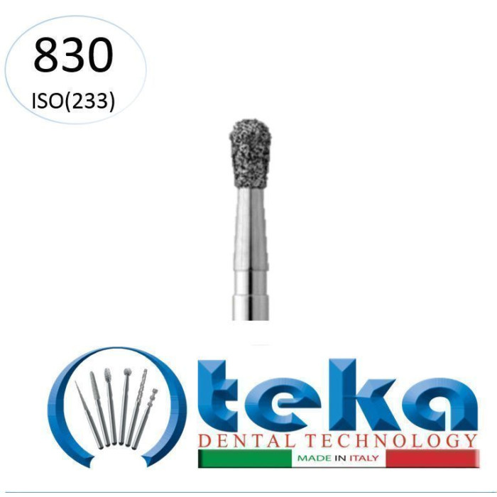 Бор діамантовий, під ТН № 830.524.016, 1шт груша; діам.= 1.60 мм; роб.довж.= 2.7 мм; 107-126 мкм (без маркування); (L=19 мм) (Teka/Тека)