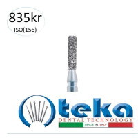 Бор діамантовий, під ТН № 835KR.534.014, 1шт циліндр заокруглений; діам.= 1.40 мм; роб.довж.= 4.0 мм; 151 мкм (зелений); (L=19 мм) (Teka/Тека)