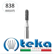 Бор діамантовий, під ТН № 838.544.014, 1шт циліндр заокруглений; діам.= 1.40 мм; роб.довж.= 4.0 мм; 181 мкм (чорний); (L=19 мм) (Teka/Тека)