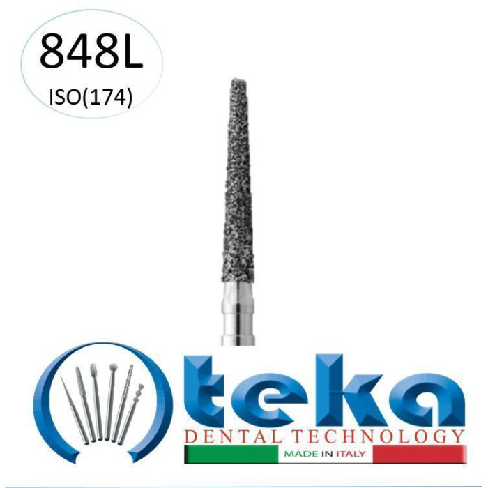 Бор діамантовий, під ТН № 848L.544.016, 1шт конус усічений; діам.= 1.60 мм; роб.довж.= 11.5 мм; 181 мкм (чорний); (L=19 мм) (Teka/Тека)