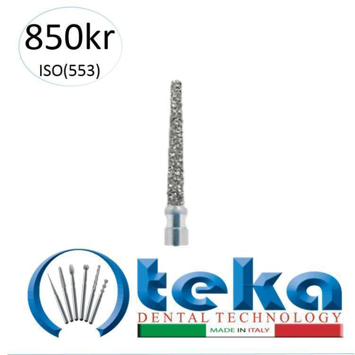 Бор діамантовий, під ТН № 850KR.544.018, 1шт конус усічений із заокругленим краєм; діам.= 1.80 мм; роб.довж.= 10.0 мм; 181 мкм (чорний); (L=19 мм) (Teka/Тека)