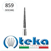 Бор діамантовий, під ТН № 859.514.012, 1шт голкоподібний; діам.= 1.20 мм; роб.довж.= 10.0 мм; 40 мкм (червоний); (L=19 мм) (Teka/Тека)