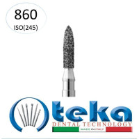 Бор діамантовий, під ТН № 860.524.012, 1шт полум'я; діам.= 1.20 мм; роб.довж.= 5.0 мм; 107-126 мкм (без маркування); (L=19 мм) (Teka/Тека)