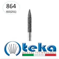 Бор діамантовий, під ТН № 864.534.016, 1шт полум'я; діам.= 1.60 мм; роб.довж.= 12 мм; 151 мкм (зелений); (L=19 мм) (Teka/Тека)