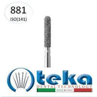 Бор діамантовий, під ТН № 881.534.012, 1шт циліндр заокруглений; діам.= 1.20 мм; роб.довж.= 8.0 мм; 151 мкм (зелений); (L=19 мм) (Teka/Тека)