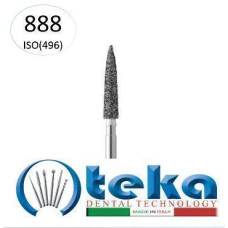 Бор діамантовий, під ТН № 888.534.012, 1шт полум'я; діам.= 1.20 мм; роб.довж.= 8.0 мм; 151 мкм (зелений); (L=19 мм) (Teka/Тека)