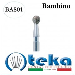 Бор діамантовий, під ТН Baby № BA801.524.012, 1шт кулька; діам.= 1.20 мм; 107-126 мкм (без маркування); (L=19 мм) (Teka/Тека)